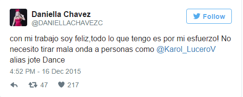 daniella chavez comentario twitter