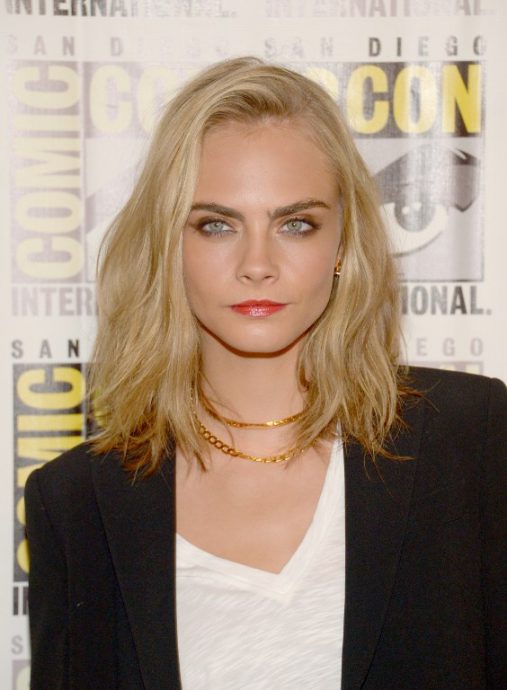 SAN DIEGO, CA - JULY 21: Cara Delevingne attends the EuropaCorp press line during Comic-Con International 2016 at Hilton Bayfront on July 21, 2016 in San Diego, California.   Dave Mangels/Getty Images/AFP
