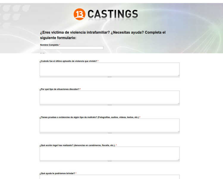 formulario casting canal 13