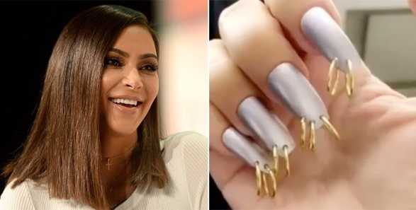 kim kardashian pierced nails