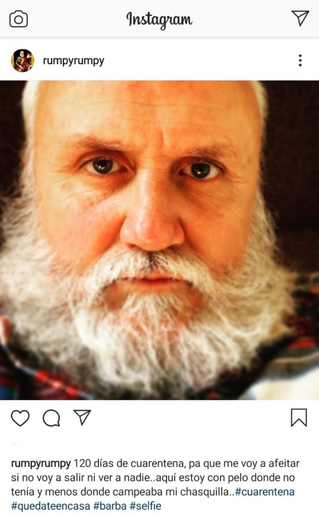 ¡Con una frondosa barba! 'Rumpy' mostró su look de cuarentena - Tecache.cl