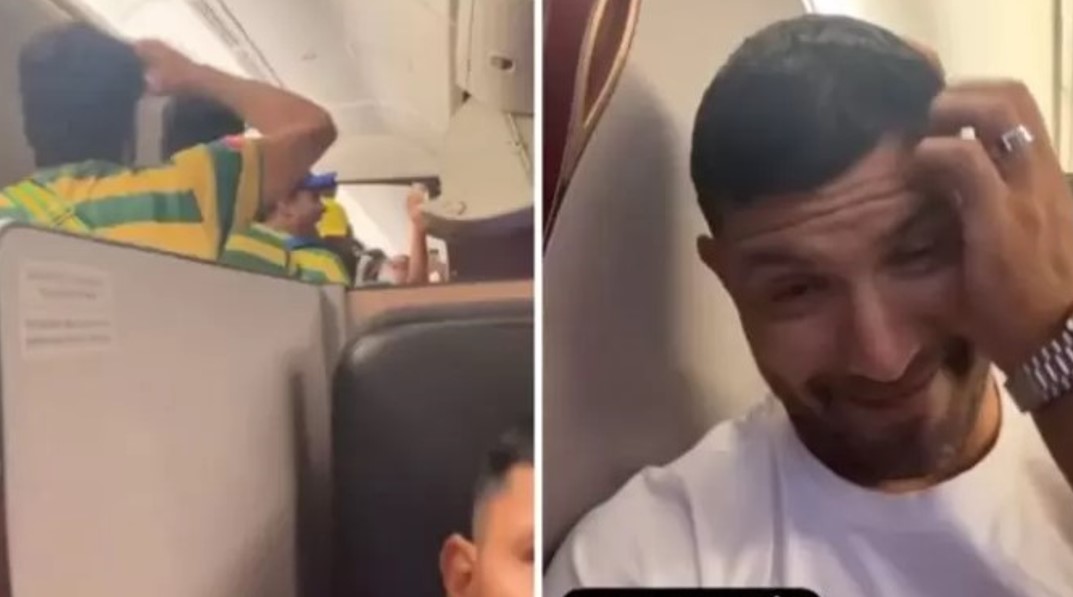 Video: Agüero mostró su vuelo a Qatar repleto con hinchas de Brasil