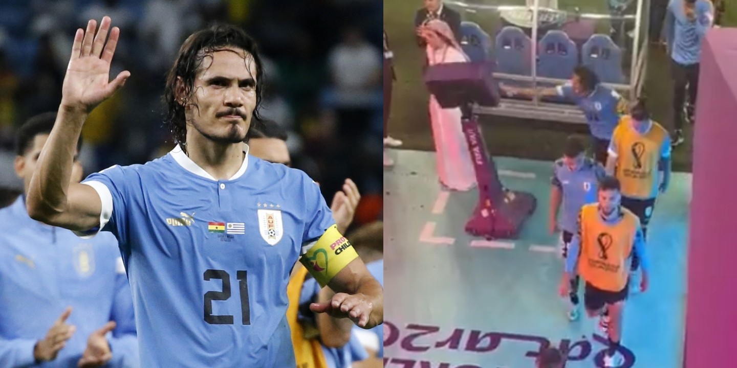 Video: Cavani golpeó el monitor del VAR tras ser eliminado del mundial