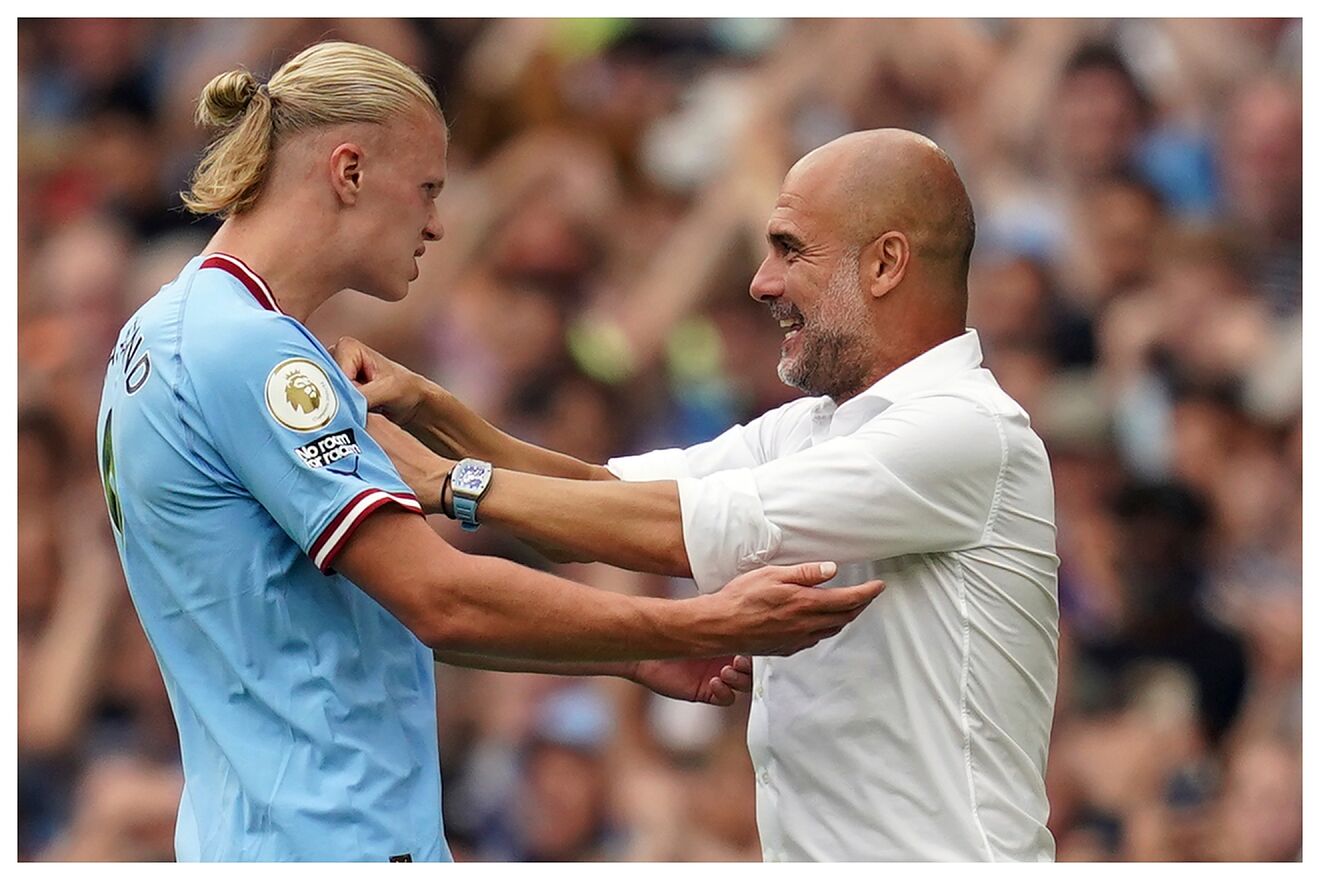 Video: El aplaudido gesto de Guardiola con Erling Haaland tras su récord goleador