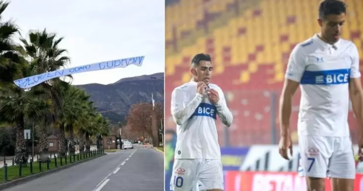 Hinchas de la UC pierden la paciencia y cuelgan lienzo tras goleada ante la ‘U’