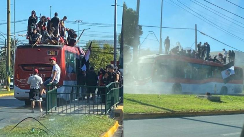 Barristas de Colo Colo secuestran micros previo al ‘Arengazo’