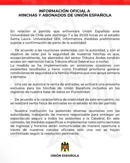 comunicado union española