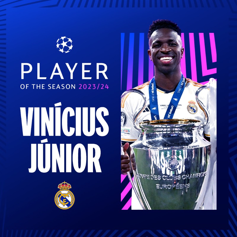 Vinícius Júnior fue elegido como el mejor jugador de la Champions