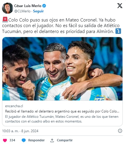 Prioridad de Almirón: Colo Colo pone sus ojos puestos en un delantero argentino - Te Caché!