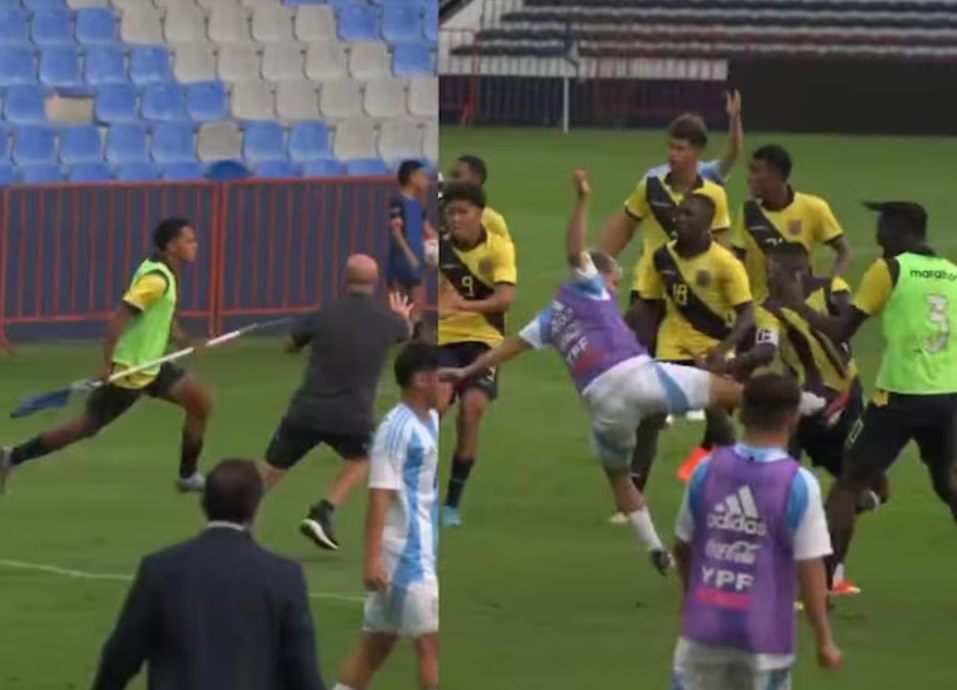 Video: Captan feroz pelea en partido amistoso entre Argentina y Ecuador sub 15