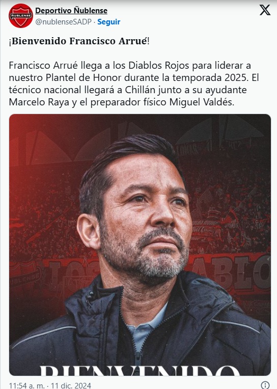 Ñublense ya tiene nuevo entrenador para la temporada 2025 Te Caché