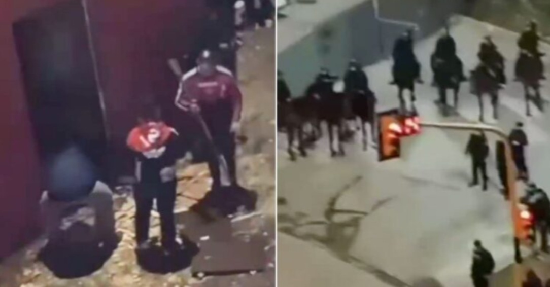 Con la Policía sin intervenir: video muestra a barra de Independiente rompiendo sala del estadio para agredir a hinchas de la ‘U’