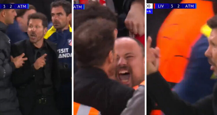 simeone pelea con hincha del liverpool